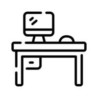 A outline style icon of tidy workspace area vector