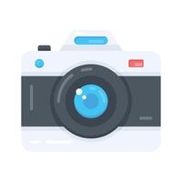 A flat style icon of camera lens vector