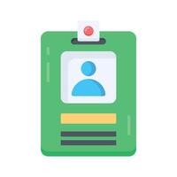 A flat style icon showing employee badge vector