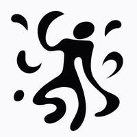 Abstract black and white dancing figure. vector