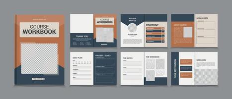 Course Workbook template Layout vector