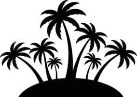 Palm Trees Silhouette Island Canopy with Tropical Summer Vibes vector