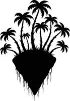 Whimsical Floating Island with Spiral Palm Tree Design vector