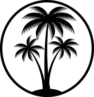 Elegant Palm Tree Silhouette for Vacation and Tropical Marketing Use