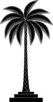 Art Deco Palm Tree Silhouette with Minimalist Design Elements vector