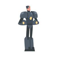Man in Robot Costume, Cyborg Character, Carnival Party or Masquerade Concept, Online Game Design Element Cartoon Style Illustration vector