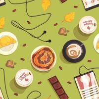 Cafe Seamless Pattern, Coffee House, Cafe Design Element Can Be Used for Fabric, Website, Wallpaper illustration vector