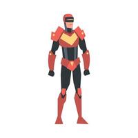 Man in Robot Costume, Carnival Party or Masquerade Concept, Online Game Character Cartoon Style Illustration vector