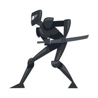 Robotic Woman, Ninja Character, Carnival Party, Masquerade or Online Game Design Element Cartoon Style Illustration vector