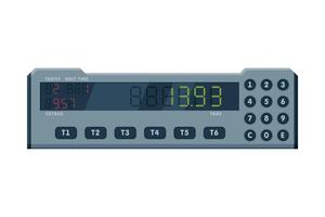 Taximeter Device, Calculating Equipment for Passenger Fare in Taxi Car, Measurement Appliance with Buttons and Screen Illustration vector
