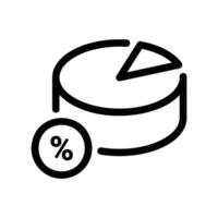 Pie Chart with a Percentage Symbol for Data Analysis and Statistics vector