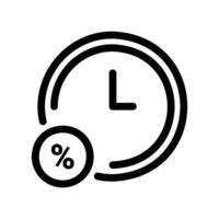 Time Based Interest Rate Icon with a Clock and Percentage Badge vector