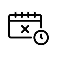 Event cancellation or time management symbol on a planner vector