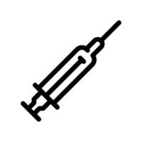 Outline Icon of a Medical Syringe with Needle for Injections vector
