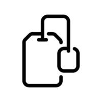 Outline Icon of a Teabag with String and Tag for Steeping Tea vector