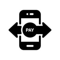 Smartphone with Pay Button for Mobile Money Transfers vector