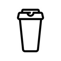 Outline Icon of a Takeaway Coffee Cup with Lid for Hot Drinks vector