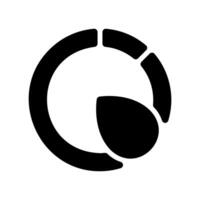 Circular Chart with Segment and Leaf or Drop Symbol vector