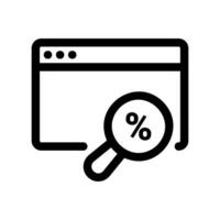 Online Search for Discounts with a Browser and Magnifying Glass vector