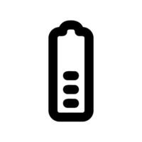 Medium Battery Level Indicator Icon with Three Charge Segments vector