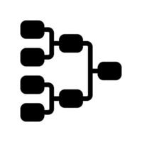 Monochrome Icon of a Single Elimination Tournament Bracket vector