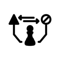 Abstract Icon of Chess Move Analysis and Strategy Options vector