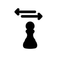 Chess Pawn with Arrows Indicating a Move or Exchange vector