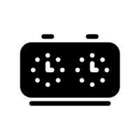 Solid Glyph Icon of a Digital Chess Clock for Tournament Play vector