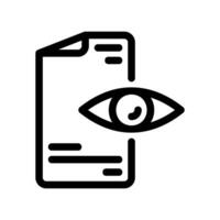 Document Review or Audit Icon with a Paper and an Eye Symbol vector