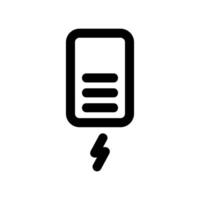 Battery Icon Displaying Active Charging Process with Lightning Bolt vector