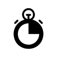 Timer Glyph Icon with Three Quarters of the Dial Shaded Black vector