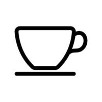Simple Outline of an Empty Coffee Cup on a Saucer vector