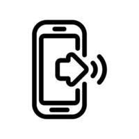 Smartphone Icon Indicating Outgoing Call or Notification Output vector