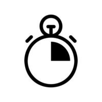 Outline Style Stopwatch Icon Indicating a Quarter of an Hour vector