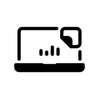 Laptop Displaying Bar Graph and Document for Data Analysis Report vector