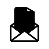 Open Envelope Icon Containing a Document or Letter vector