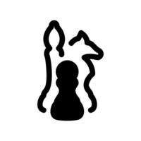 A Collection of Black Chess Game Pieces as a Single Icon vector