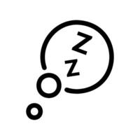 Sleep symbol in a thought bubble, representing dreams or unconsciousness vector