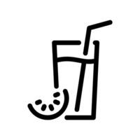 Refreshing Citrus Beverage in Tall Glass with Drinking Straw vector