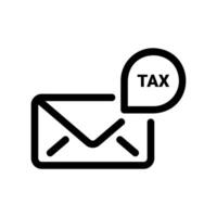 Tax Notification Email Icon with an Envelope and a TAX Bubble vector