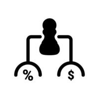 Hierarchical Structure with Leader, Percentage, and Currency Symbols vector
