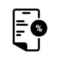 Document Icon with Percentage Symbol for Financial Report vector
