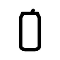 Monochrome Outline Icon of a Cylindrical Beverage Can with Tab vector