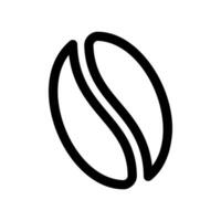 Simple Monochrome Outline Icon of a Single Roasted Coffee Bean vector