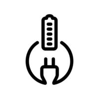 Simple Icon Depicting Battery Charging Process with Plug vector