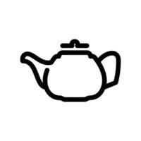 Classic Teapot Outline Icon with Spout, Handle, and Lid Design vector