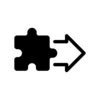 Puzzle Piece Integrating with an Arrow Pointing Right for Progress vector