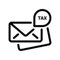 Tax Related Mail Icon with Multiple Envelopes and a Tax Bubble vector