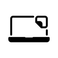 Laptop with a Sticky Note for Reminders on the Screen vector