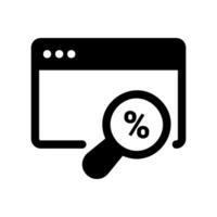 Webpage Search Icon with Magnifying Glass and Percentage vector